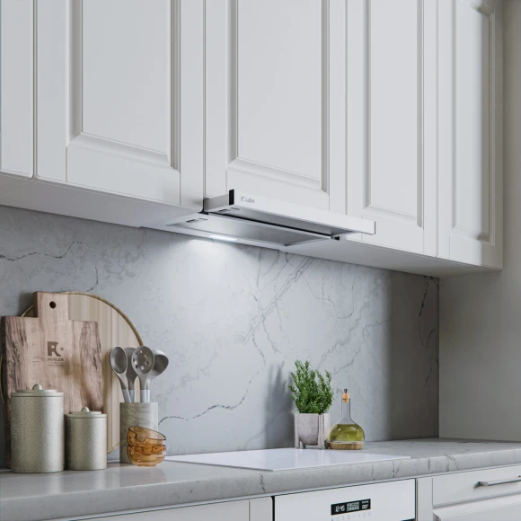 Вытяжка встраиваемая Lex HIDE 600 белый управление: кнопочное (1 мотор)
