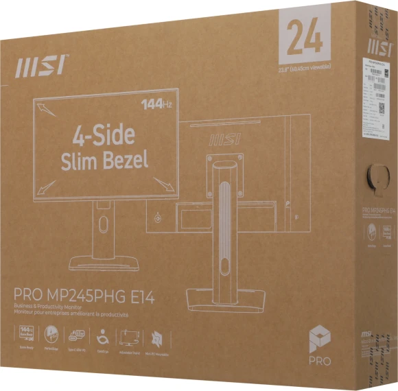 Монитор MSI 23.8" Pro MP245PHG E14 черный IPS LED 16:9 HDMI M/M HAS Piv 300cd 178гр/178гр 1920x1080 144Hz DP FHD USB 5.55кг Монитор MSI 23.8" Pro MP245PHG E14 черный IPS LED 16:9 HDMI M/M HAS Piv 300cd 178гр/178гр 1920x1080 144Hz DP FHD USB 5.55кг