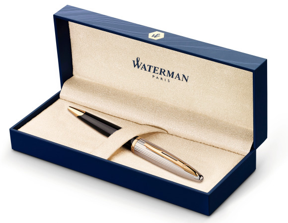 Ручка шариков. Waterman Carene De Luxe (S0700000) Black Silver GT M син. черн. подар.кор.