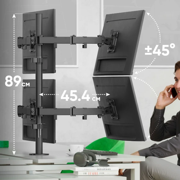 Кронштейн для мониторов Onkron D421E черный 13"-32" макс.32кг настольный поворот и наклон