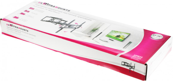Кронштейн для телевизора Ultramounts UM873 черный 37"-70" макс.40кг настенный поворотно-выдвижной и наклонный