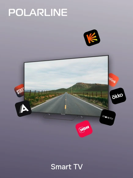 Телевизор LED PolarLine 55" 55PU11TC-SM черный 4K Ultra HD 60Hz DVB-T DVB-T2 DVB-C DVB-S2 USB WiFi Smart TV (RUS)