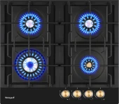 Газовая варочная поверхность Weissgauff HGG 641 BV Volcano Burner Nano Matt Glass черный