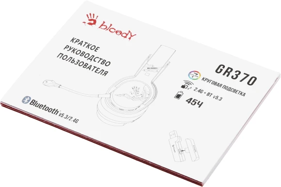Наушники с микрофоном A4Tech Bloody GR370 белый мониторные BT/Radio/3.5mm оголовье (GR370)