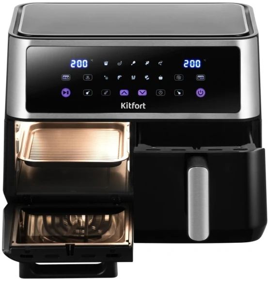 Аэрогриль Kitfort КТ-2256 2850Вт черный/серебристый