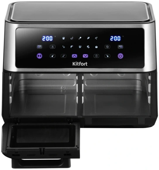 Аэрогриль Kitfort КТ-2256 2850Вт черный/серебристый