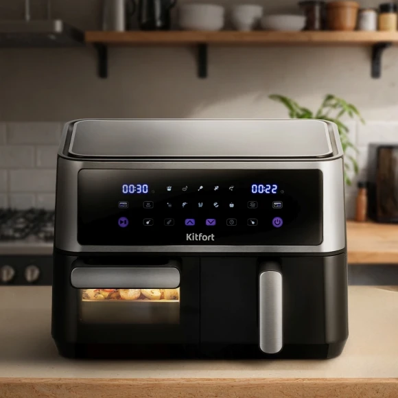 Аэрогриль Kitfort КТ-2256 2850Вт черный/серебристый