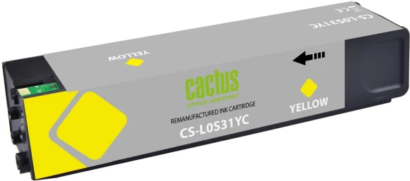 Картридж струйный Cactus CS-L0S31YC 976YC желт.пигм. (245мл) для HP PageWide P55250dw/ P57750dw MFP Managed с чипом