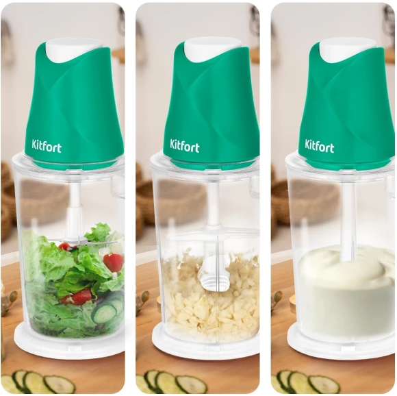 Измельчитель электрический Kitfort КТ-3514 1.5л. 500Вт зеленый/белый Измельчитель электрический Kitfort КТ-3514 1.5л. 500Вт зеленый/белый