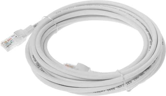 Патч-корд NTSS NTSS-PC-UTP-RJ45-5e-5.0-LSZH-WT UTP RJ-45 вил.-вилка RJ-45 кат.5E 5м белый LSZH 26AWG