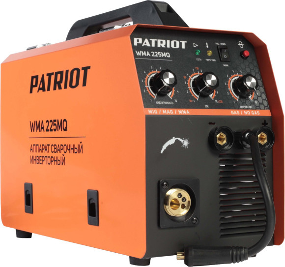 Сварочный полуавтомат Patriot WMA 225MQ инвертор MIG-MAG/ММА 9.4кВт Сварочный полуавтомат Patriot WMA 225MQ инвертор MIG-MAG/ММА 9.4кВт