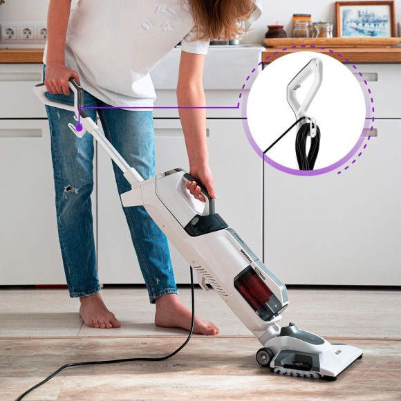 Пылесос паровой Kitfort КТ-595 1800Вт белый/серый Пылесос паровой Kitfort КТ-595 1800Вт белый/серый