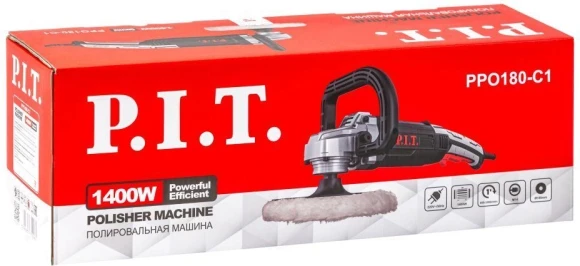 Полировальная машина P.I.T. PPO180-C1 1400Вт 3500об/мин рез.шпин.:M14 d=180мм