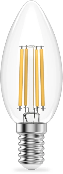 Лампа филам. Gauss Filament 10Вт цок.:E14 свеча 220B св.свеч.бел.нейт. (упак.:10шт) (32120) Лампа филам. Gauss Filament 10Вт цок.:E14 свеча 220B св.свеч.бел.нейт. (упак.:10шт) (32120)