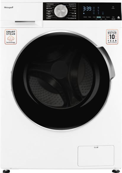 Стиральная машина Weissgauff WM 47148 DC Inverter Steam класс: A загр.фронтальная макс.:8кг белый инвертор