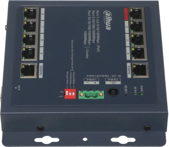 Коммутатор Dahua DH-CHS4110-8ET-90-F (L2) 8x100Мбит/с 1x1Гбит/с 1xКомбо(1000BASE-T/SFP) 8PoE 90W управляемый Коммутатор Dahua DH-CHS4110-8ET-90-F (L2) 8x100Мбит/с 1x1Гбит/с 1xКомбо(1000BASE-T/SFP) 8PoE 90W управляемый