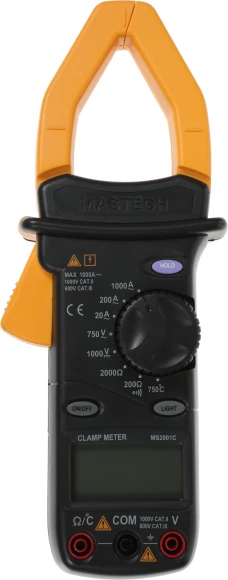 Клещи токоизмерительные Mastech MS2001C цифр. измер.ток:переменный черный (13-1310)
