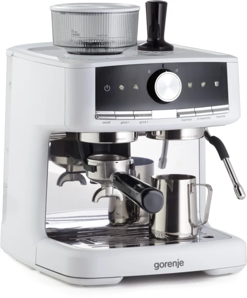 Кофеварка рожковая Gorenje GSACM20W 1550Вт белый/черный Кофеварка рожковая Gorenje GSACM20W 1550Вт белый/черный