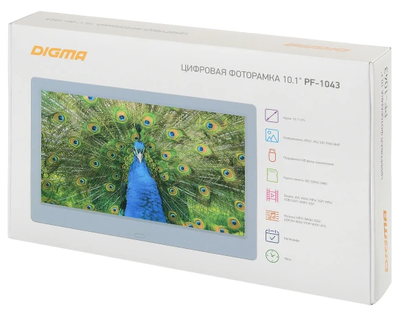 Фоторамка Digma 10.1" PF-1043 1280x800 белый пластик ПДУ Видео