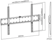 Кронштейн для телевизора Ultramounts UM805F черный 37"-70" макс.40кг настенный фиксированный Кронштейн для телевизора Ultramounts UM805F черный 37"-70" макс.40кг настенный фиксированный