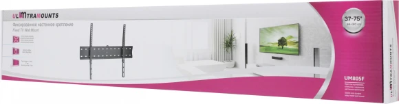 Кронштейн для телевизора Ultramounts UM805F черный 37"-70" макс.40кг настенный фиксированный Кронштейн для телевизора Ultramounts UM805F черный 37"-70" макс.40кг настенный фиксированный