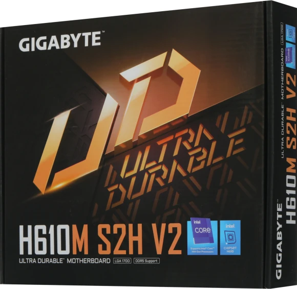 Материнская плата Gigabyte H610M S2H V2 Soc-1700 Intel H610 2xDDR5 mATX AC`97 8ch(7.1) GbLAN+VGA+HDMI+DP