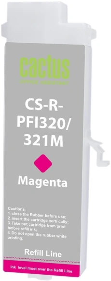 Картридж перезаправляемый струйный Cactus CS-R-PFI320Y-CHIP PFI-320Y желтый (260мл) для Canon imagePrograf TM-200/200MFP/205/300/300MFP/305/250/255/350/355 с чипом