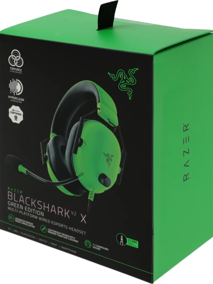 Наушники с микрофоном Razer Blackshark V2 X зеленый 1.3м мониторные оголовье (RZ04-03240600-R3M1)