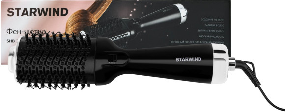 Фен-щетка Starwind SHB 7760 1200Вт черный/серебристый