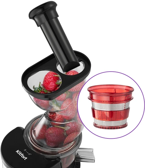 Соковыжималка шнековая Kitfort КТ-1162 150Вт рез.сок.:1000мл. черный