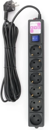 Сетевой фильтр Powercube SPG6-B2 5м (6 розеток) черный (коробка)