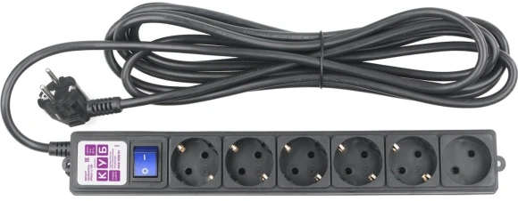Сетевой фильтр Powercube SPG6-B2 5м (6 розеток) черный (коробка)