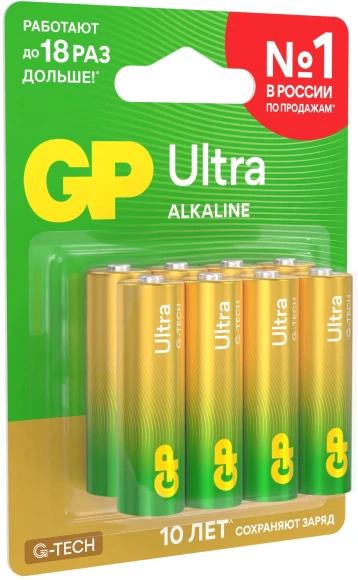 Батарея GP Ultra 15AUA21-2CRSBC8 AA (8шт) блистер Батарея GP Ultra 15AUA21-2CRSBC8 AA (8шт) блистер