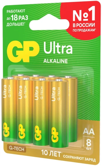 Батарея GP Ultra 15AUA21-2CRSBC8 AA (8шт) блистер Батарея GP Ultra 15AUA21-2CRSBC8 AA (8шт) блистер