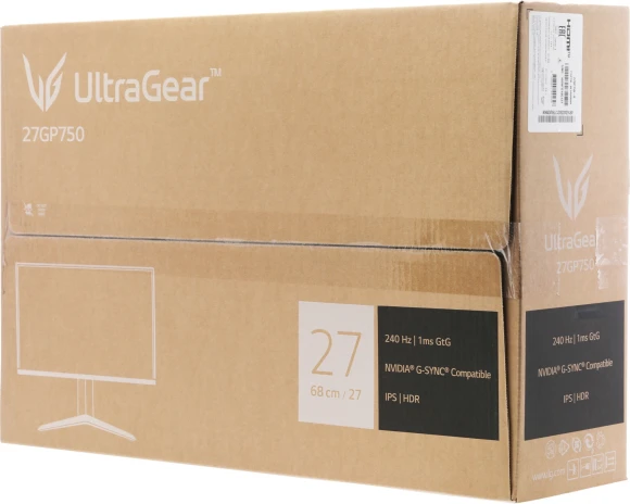 Монитор LG 27" UltraGear 27GP750-B черный IPS LED 16:9 HDMI матовая HAS 400cd 178гр/178гр 1920x1080 240Hz G-Sync FreeSync DP FHD 6кг