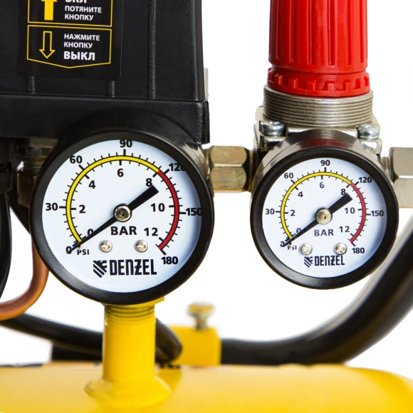 Компрессор поршневой Denzel DKV2200/50,Х-PRO масляный 400л/мин 50л 2200Вт желтый/черный