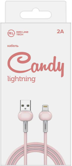 Кабель Redline Candy УТ000021991 USB (m)-Lightning (m) 1м розовый