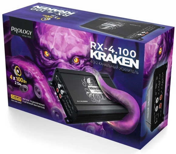 Усилитель автомобильный Prology RX-4.100 KRAKEN четырехканальный