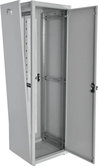 Шкаф коммутационный ЦМО (ШТК-Э-42.6.8-33АА) напольный 42U 600x800мм пер.дв.металл металл 2 бок.пан. направл.под закл.гайки 710кг серый 715мм 87кг 180град. 1987мм IP20 сталь