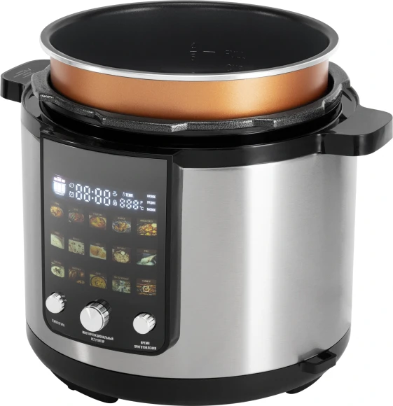 Мультиварка-скороварка Hyundai HYMC-2402 6л 1200Вт серебристый/черный Мультиварка-скороварка Hyundai HYMC-2402 6л 1200Вт серебристый/черный