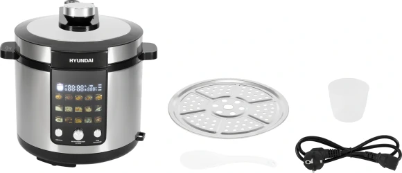Мультиварка-скороварка Hyundai HYMC-2402 6л 1200Вт серебристый/черный Мультиварка-скороварка Hyundai HYMC-2402 6л 1200Вт серебристый/черный