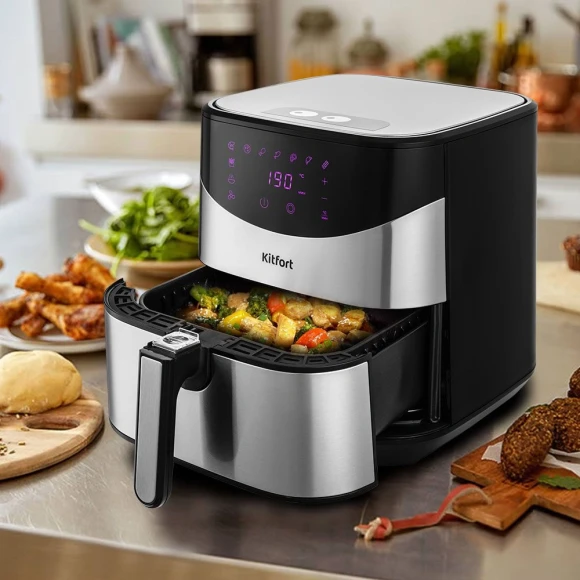 Аэрогриль Kitfort КТ-2231 5л 1700Вт серебристый Аэрогриль Kitfort КТ-2231 5л 1700Вт серебристый