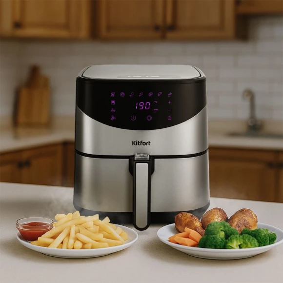 Аэрогриль Kitfort КТ-2231 5л 1700Вт серебристый Аэрогриль Kitfort КТ-2231 5л 1700Вт серебристый