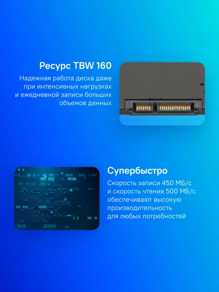 Накопитель SSD Kingston SATA-III 480GB SA400S37/480G A400 2.5"