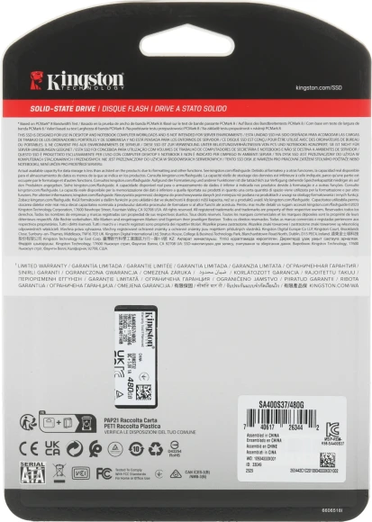 Накопитель SSD Kingston SATA-III 480GB SA400S37/480G A400 2.5"