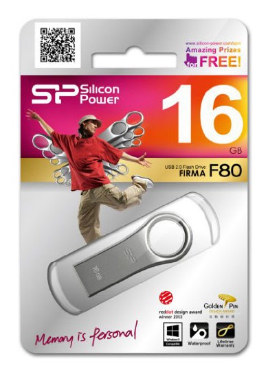 Флеш Диск Silicon Power 16Gb Firma F80 SP016GBUF2F80V1S USB2.0 серебристый