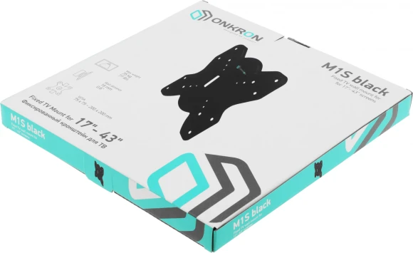 Кронштейн для телевизора Onkron M1S черный 17"-43" макс.35кг настенный фиксированный Кронштейн для телевизора Onkron M1S черный 17"-43" макс.35кг настенный фиксированный