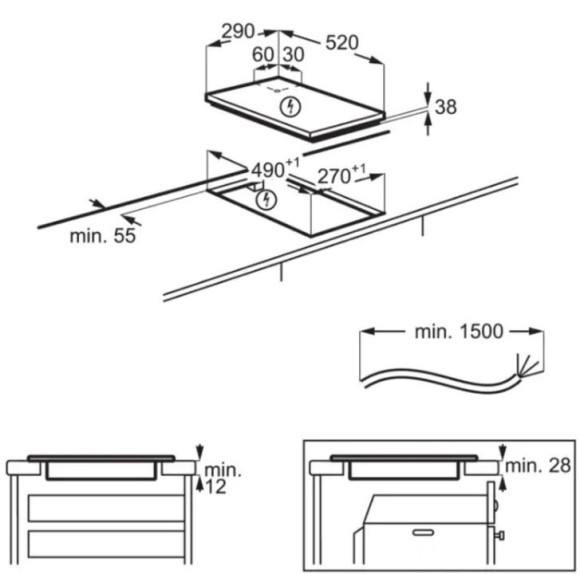 Варочная поверхность AEG HRB32310CB черный Варочная поверхность AEG HRB32310CB черный