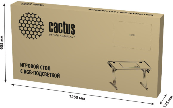 Стол игровой Cactus CS-GMD-BK-RGB столешница МДФ черный каркас черный 136x60x75см
