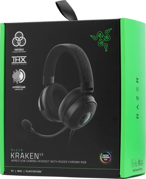 Наушники с микрофоном Razer Kraken V3 черный 1.2м мониторные оголовье (RZ04-03770200-R3M1) Наушники с микрофоном Razer Kraken V3 черный 1.2м мониторные оголовье (RZ04-03770200-R3M1)
